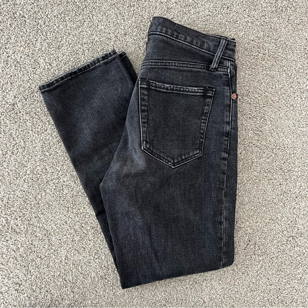 Abercrombie Black Denim Jeans - ankle straight ultra high rise